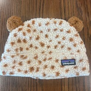 Patagonia Kids Cream and Brown Bear Ear Hat